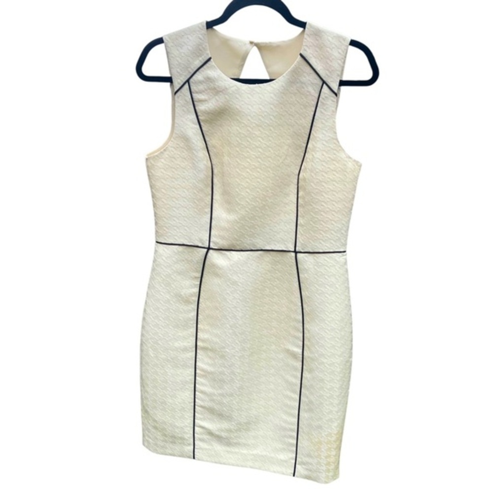 H&M Zara Dress Sleeveless Sheath Midi Cream Small